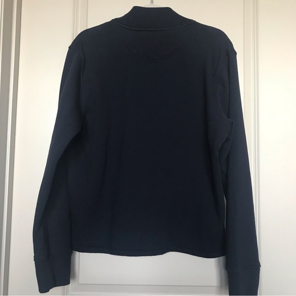 Eddie Bauer size M 4 button long sleeve sweatshirt in navy Side slits cu… - Picture 2 of 4